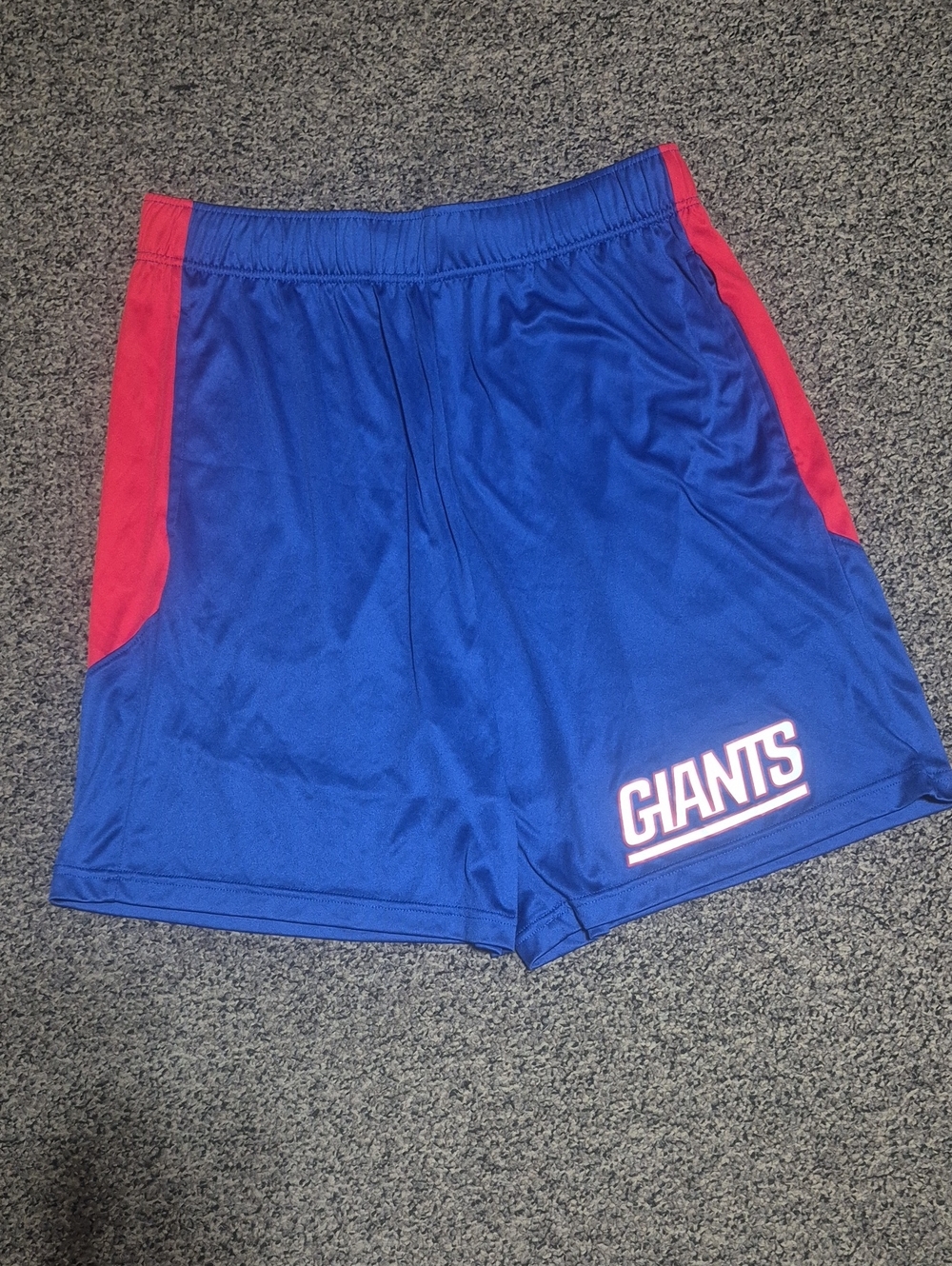 Logo Athletic Blue Shorts with Red Side Panels - GIANTS Logo